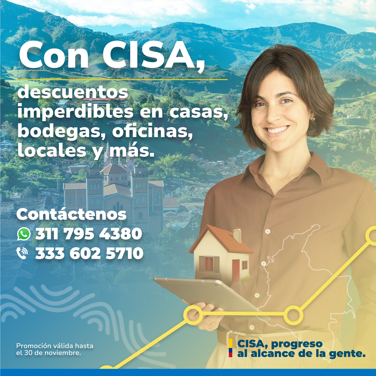 En CISA hay descuentos de inmuebles - Mujer sonriendo  Minuatura