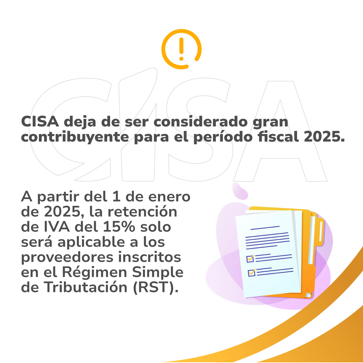 CISA deja de ser gran contribuyente - imagen informativa  Minuatura