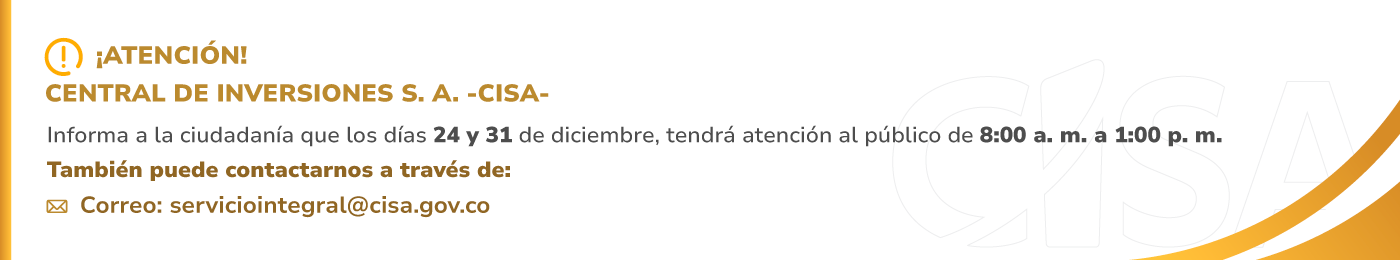 Horario de atención 24 y 31 de diciembre 