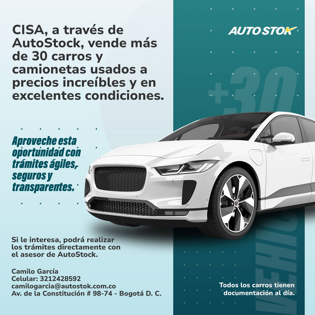 Imagen de un carro blanco - CISA a través de AutoStock vende carros Minuatura